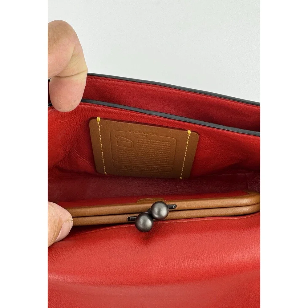COACH 1941 Dinky Bag 2Way Clutch Crossbody Oxblood Burgundy